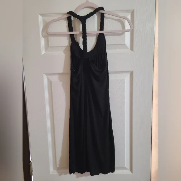 Black Dress with Turquoise Beaded Neckline - Picture 2 of 5
